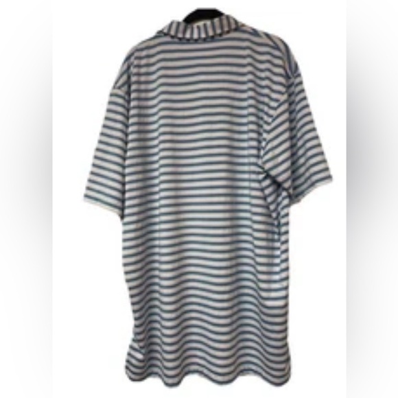 NWOT Peter Millar Polo short Sleeved Shirt Blue Stripe Size XL golf, designer - Picture 2 of 7